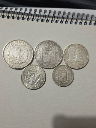 Lote 5 monete d'argento antiche