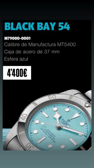 Tudor Black Bay Esfera Tiffany FULL SET.REESTRENO.