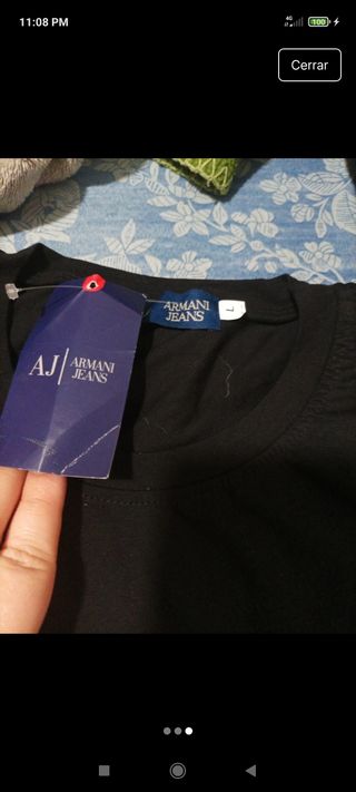 Camiseta Emporio Armani Negra Estampada