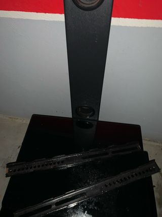 Soporte TV Negro Metal y Cristal templado negro.