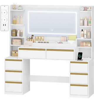 Tocador Nuevo con Espejo LED y Enchufes.