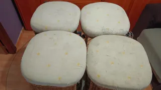 Mesa centro mimbre y hierro con 4 pufs