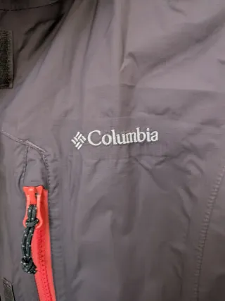 Chaqueta Columbia impermeable gris y naranja