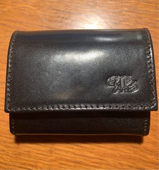 Portamonete vintage pelle nera uomo