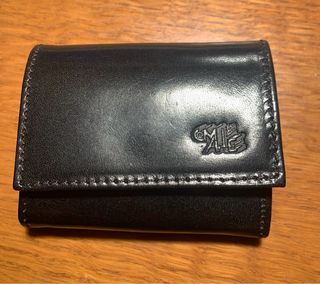 Portamonete vintage pelle nera uomo