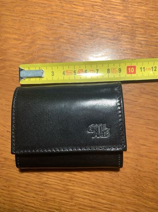 Portamonete vintage pelle nera uomo