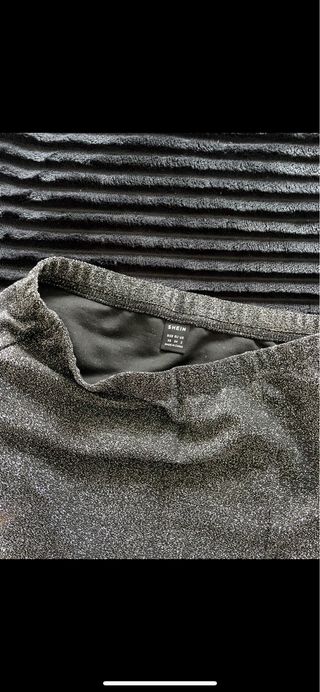 Falda brillante fiesta plateada