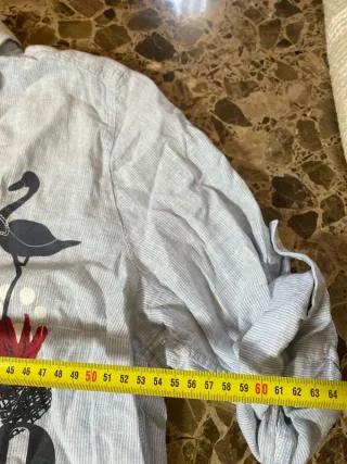 Camisa Bella Barba bordada flores y pájaro