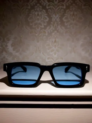 Occhiali Jacques Marie Mage Neri Lenti Blu