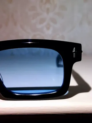 Occhiali Jacques Marie Mage Neri Lenti Blu