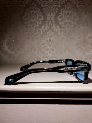 Occhiali Jacques Marie Mage Neri Lenti Blu