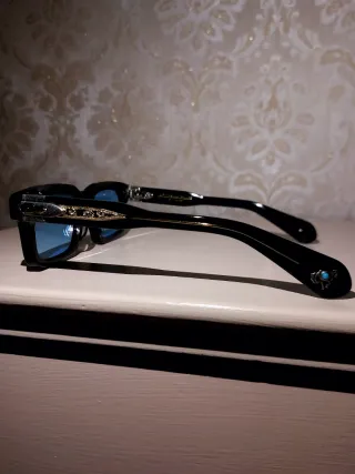 Occhiali Jacques Marie Mage Neri Lenti Blu