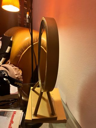 Specchio da appoggio rotondo vintage oro