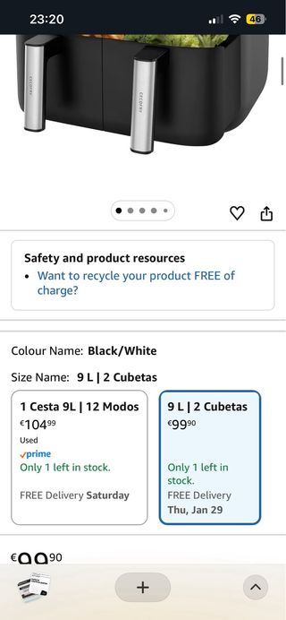 Cecotec Freidora de Aire Doble