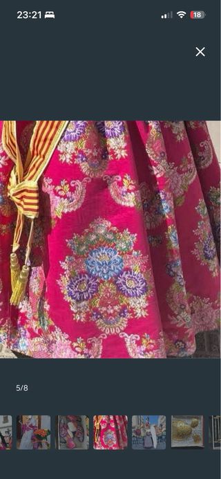 Traje de Fallera Fucsia y Dorado