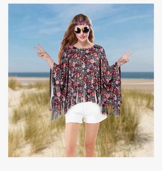 Disfraz Hippie Mujer AOOWU Talla Única