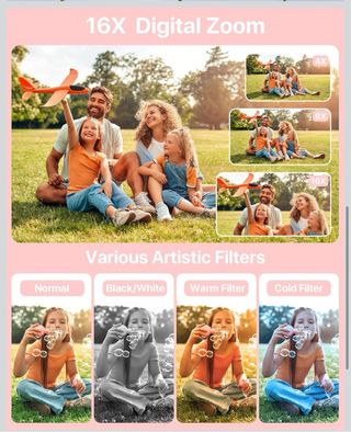 Macchina Fotografica Digitale Rosa 32GB