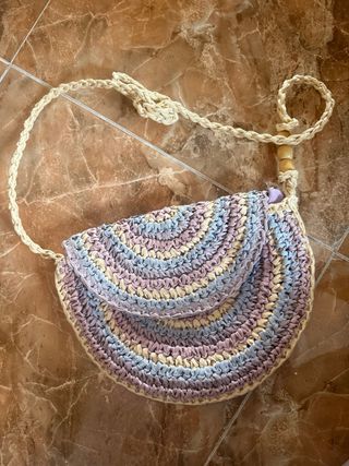 Bolso de rafia tejido multicolor