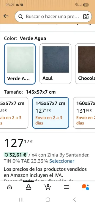 Cabecero Cama 135 Verde Agua