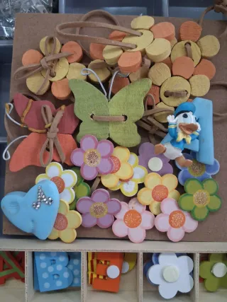 Lotto lettere legno e decorazioni