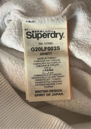 Sudadera Superdry Mujer Talla S Blanca