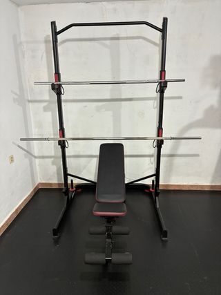 Banco de pesas con jaula para gimnasio