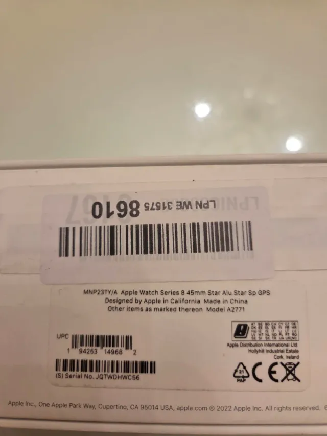 Apple Watch Series 8 GPS,45mm,aluminio blanco.