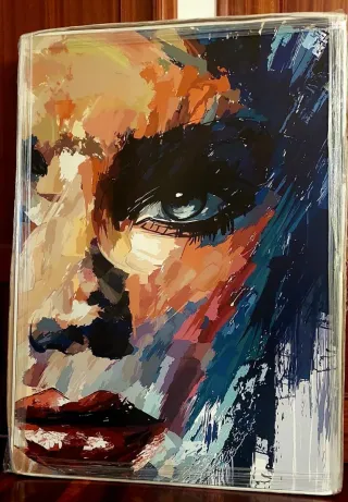 Cuadro abstracto rostro mujer multicolor