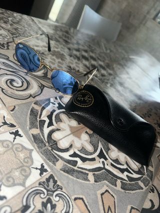 Occhiali da sole Ray-Ban oro lenti blu