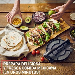 Prensa para tortillas de 20 cm + papel de horno