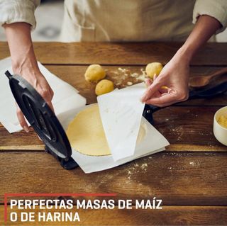 Prensa para tortillas de 20 cm + papel de horno