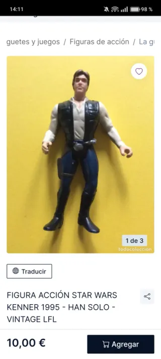 Figuras Luke Skywalker, anakin y trooper Kenner