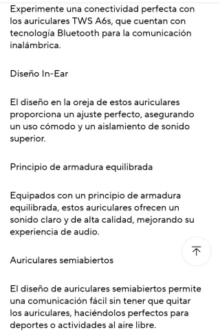 Auriculares Inalámbricos TWS A6S Bluetooth