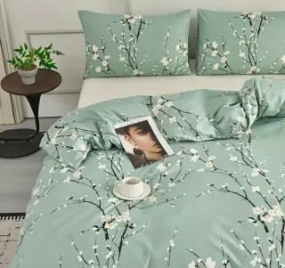 Funda nórdica flor ciruelo verde blanco 230x220cm