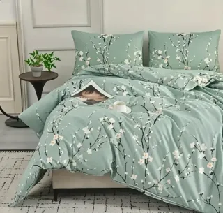 Funda nórdica flor ciruelo verde blanco 230x220cm