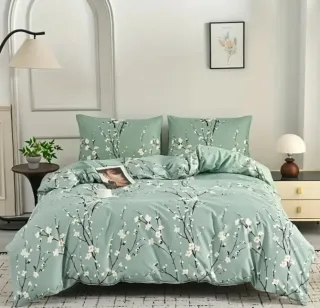 Funda nórdica flor ciruelo verde blanco 230x220cm