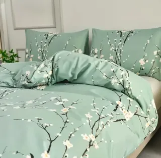 Funda nórdica flor ciruelo verde blanco 230x220cm