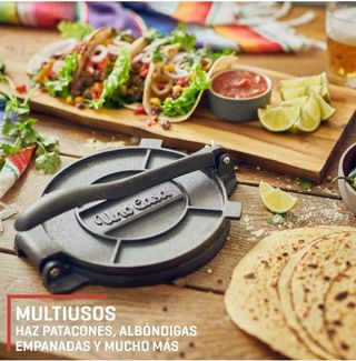 Prensa Tortillas 20cm + 100 Papeles Horno