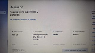 Portátil HP Estudiante/Oficina 4GB RAM 500GB