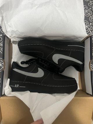 Nike Air Force 1 Negras Plata Nuevas