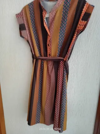 Vestido estampado rayas y rombos