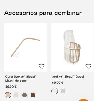 Mini cuna Stokke natural con dosel y colchon