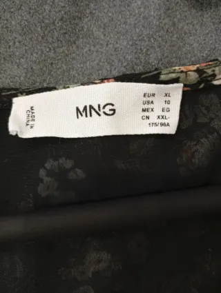 Vestido floral Mango negro talla M