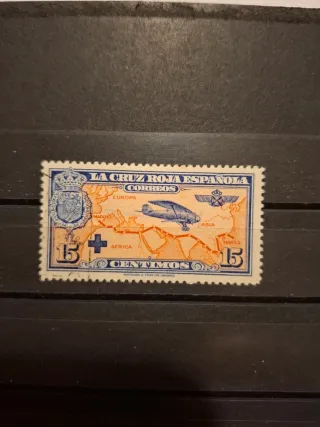 Edifil 341 Sello Cruz Roja Española