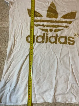 Camiseta Adidas Blanca Dorada Talla S