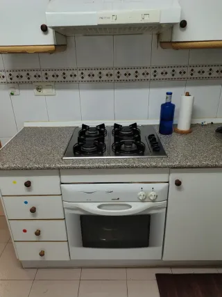 Horno de cocina blanco más fuegos.