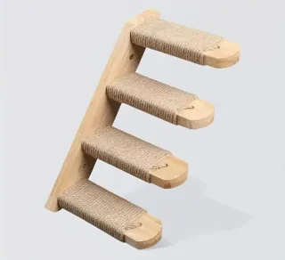Escalera pared para gatos con hamaca