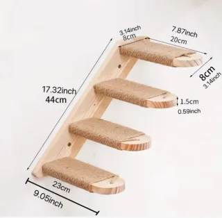 Escalera pared para gatos con hamaca