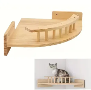 Escalera pared para gatos con hamaca