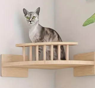 Escalera pared para gatos con hamaca